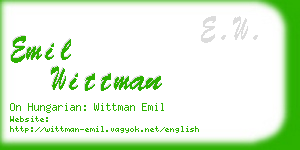 emil wittman business card